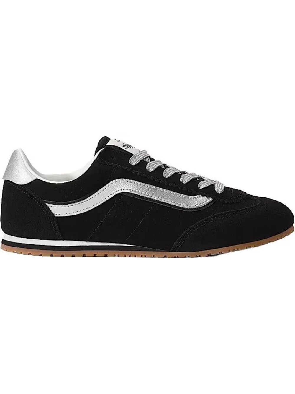 Vans Women's Super Lowpro Shoe Suede Black/Silver Size 9.5 Skater Lace up